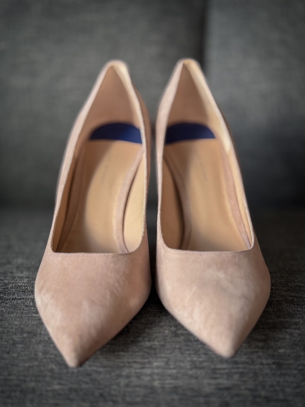 Stuart Weitzman Nude Pink Suede Pointed-Toe Heels